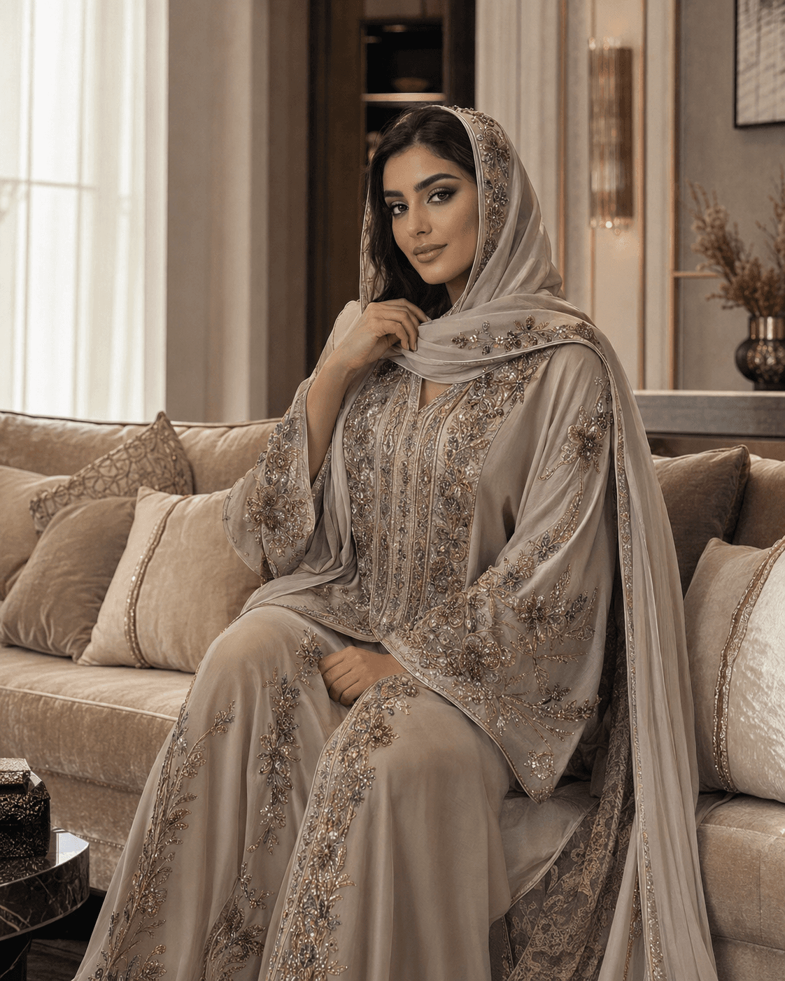 تطريز بألوان هادئة